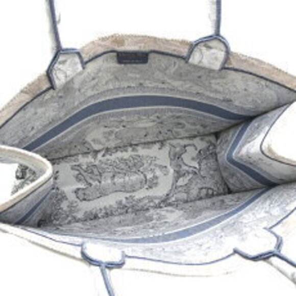 Christian Dior Book Tote Handbag Jacquard White - Picture 6 of 9